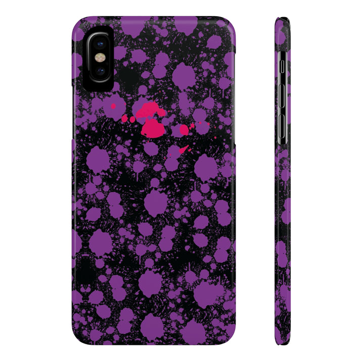 Slim Cute Phone Cases for Iphone - | iPhone 15 Case | iPhone 15 Pro Max Case, Iphone 14 Case, Iphone 14 Pro Max, Iphone 13, Purple Pink Paint Blots Splash - Studio40ParkLane