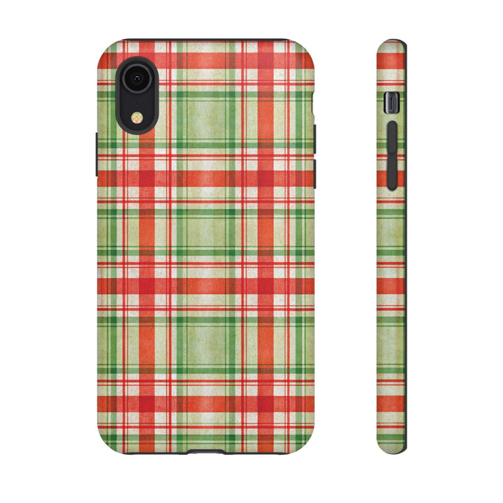 Aesthetic Tough Red Green Checkered Premium Phone Case - For iPhone 17 Pro Max iPhone 16 Pro iPhone 15 Iphone 14 Plus 13 Pro 12 11 10 XR XS - Studio40ParkLane