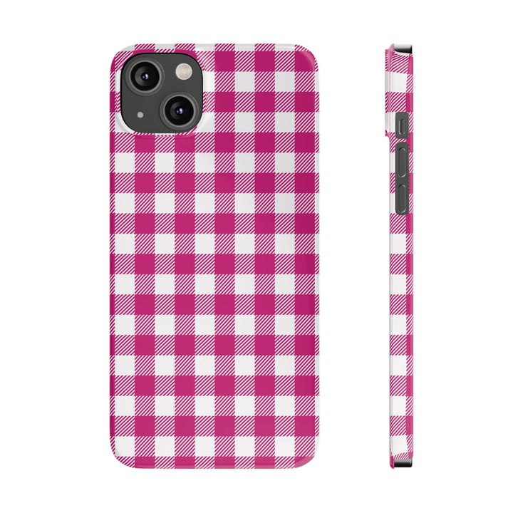 Slim Pink Gingham Gift for Her Cute Phone Cases for Iphone 16 Pro Max | iPhone 15 Case | iPhone 15 Pro Max Case, Iphone 14, 13, 12, 11, 10, 8, 7 - Studio40ParkLane