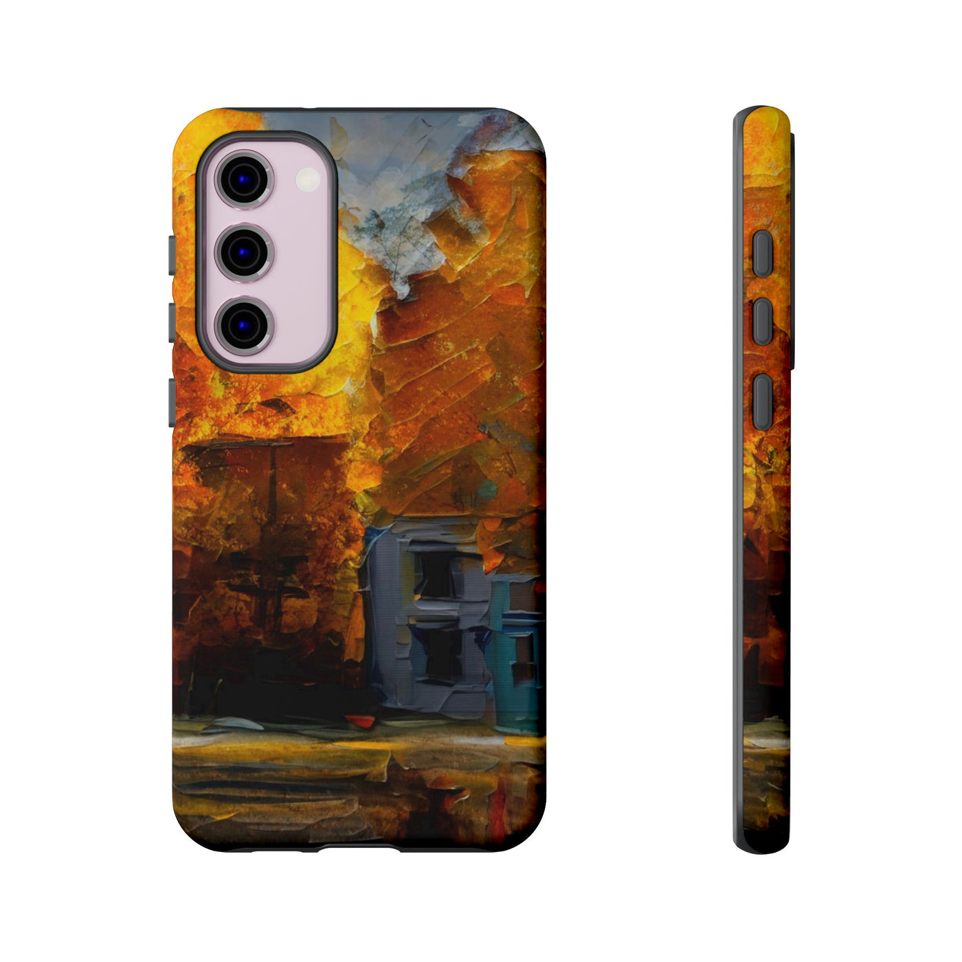 Impact Resistant, Fall Leaves Oil Painting, Cute Phone Cases for Samsung S24, S23, S22, S21, IPhone 15 pro Iphone 14 pro Iphone 13 IPhone 12 Iphone 11