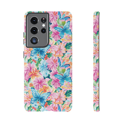 Premium Tough Butterflies Flowers Cute Phone Cases for Samsung S24, S23, S22, S21, S20, Plus and Ultra, Iphone 16 Pro Max,15, 14, 13, 12, 11, 10