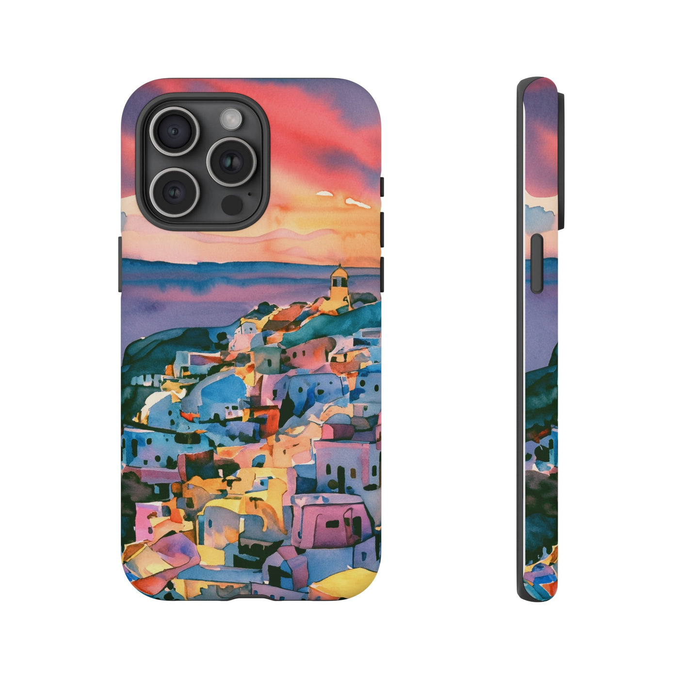 Impact Resistant, Greek Sunset, Cute Phone Cases for Samsung S24, S23, S22, S21, IPhone 15 pro Iphone 14 pro Iphone 13 IPhone 12 Iphone 11