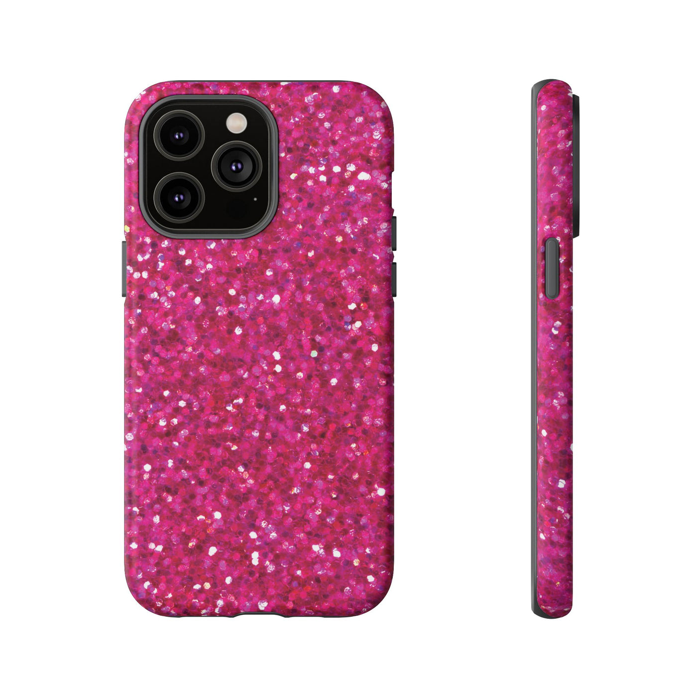 Faux Muted Pink Play on Glitter Effect Cute Phone Case, for IPhone 16 pro Max | Iphone 15, Iphone 14, IPhone 13 Case, 11 8 7, Samsung Galaxy S24, S23, S22, S21, 2 Layer Protection