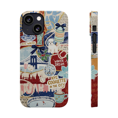 Slim New York Winter Coquette Collage Cute Phone Case for Iphone 16 - | iPhone 15 Pro Max Case | iPhone 14 Case Iphone 13 12 11 10 9 8 7 X - Studio40ParkLane