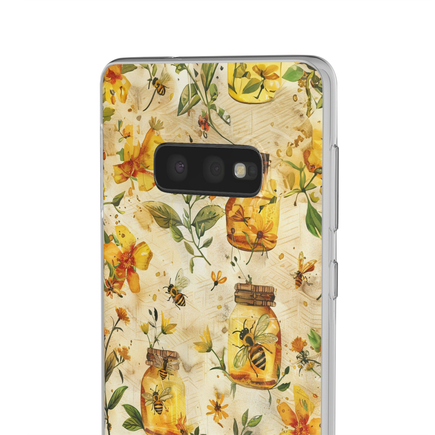 Cute Flexi Phone Cases, Honey Bees Yellow, Compatible with Samsung Galaxy S23, Samsung S22, Samsung S21, Samsung S20, Galaxy S20 Ultra