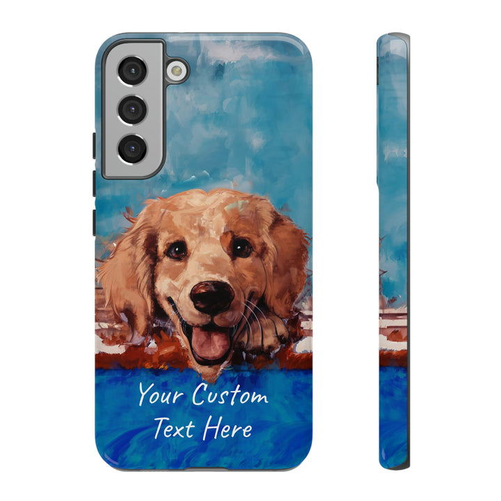 Personalize this Cute Samsung Phone Case | Golden Retriever Dog Samsung Phone Case | Galaxy S23, S22, S21, S20 | Personalized Samsung Cases - Studio40ParkLane