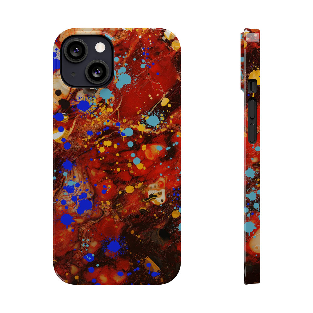 Slim Cute Phone Cases for Iphone - | iPhone 15 Case | iPhone 15 Pro Max Case, Iphone 14 Case, Iphone 14 Pro Max, Iphone 13, Fall Marble Paint Splash - Studio40ParkLane