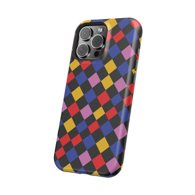 Aesthetic Colorful Checkerboard Tough Magsafe Phone Case - For iPhone 17 Pro Max iPhone 16 Pro iPhone 15 Iphone 14 Plus 13 Pro 12 11 Gift - Studio40ParkLane