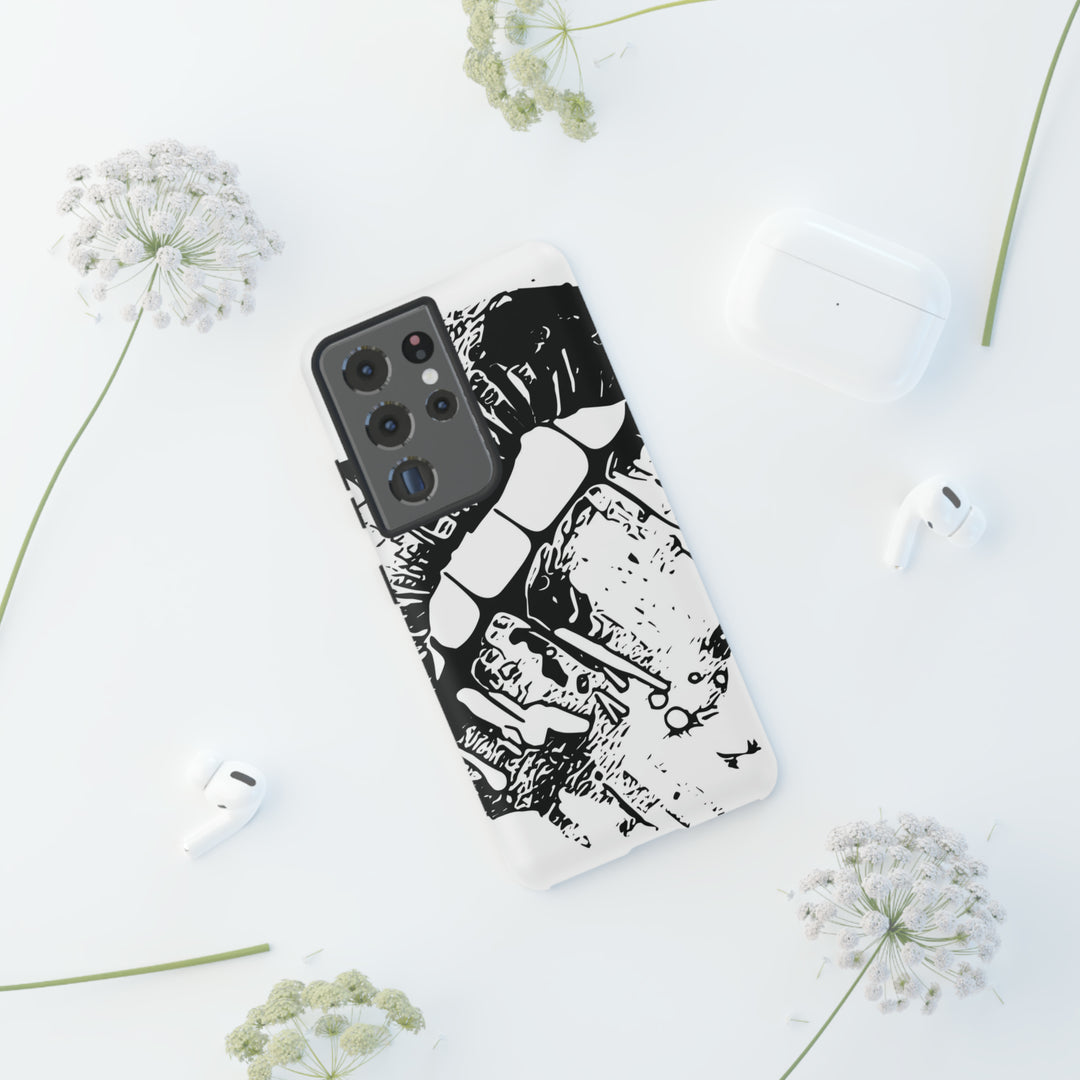 Cute Samsung Phone Case | Aesthetic Samsung Phone Case | Smile Lips Black White | Galaxy S23, S22, S21, S20 | Luxury Double Layer | Cool - Studio40ParkLane