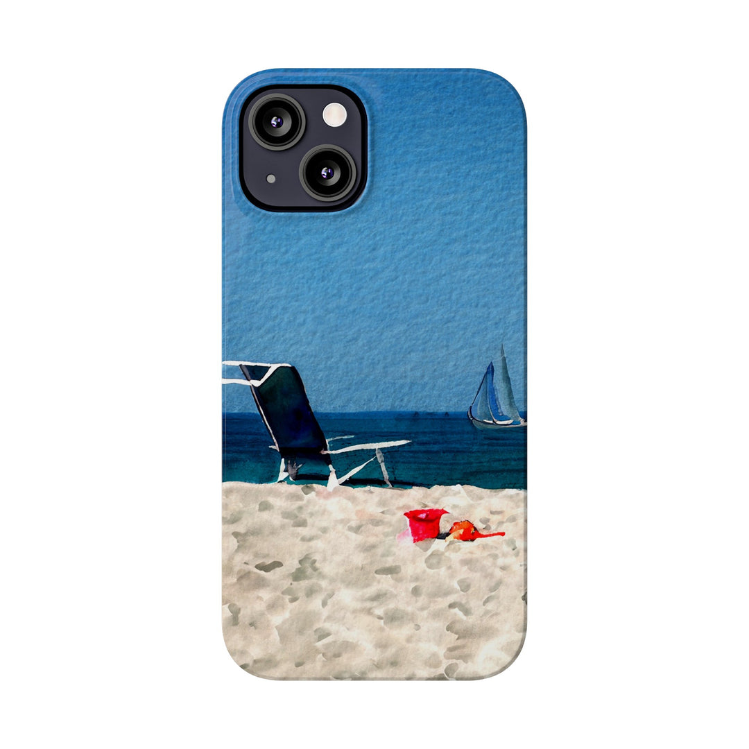 Slim Cute Phone Cases for Iphone - | iPhone 15 Case | iPhone 15 Pro Max Case, Iphone 14 Case, Iphone 14 Pro Max, Iphone 13, Summer Beach Chair Watercolor - Studio40ParkLane
