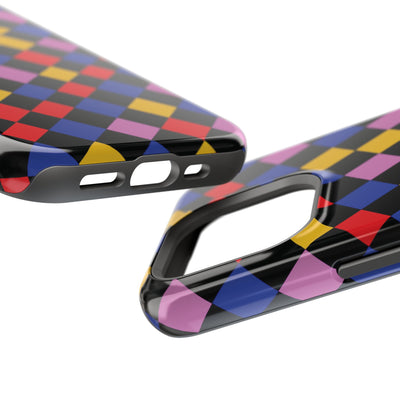 Aesthetic Colorful Checkerboard Tough Magsafe Phone Case - For iPhone 17 Pro Max iPhone 16 Pro iPhone 15 Iphone 14 Plus 13 Pro 12 11 Gift - Studio40ParkLane