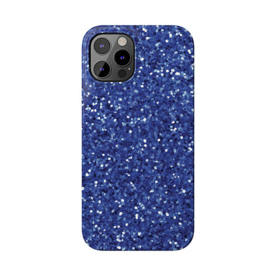 Slim Blue Muted Faux Play on Glitter Effect Cute Phone Cases for Iphone 16 Pro Max | iPhone 15 Case | iPhone 15 Pro Max Case, Iphone 14, Iphone 14 Pro Max, Iphone 13 12 11 8 7