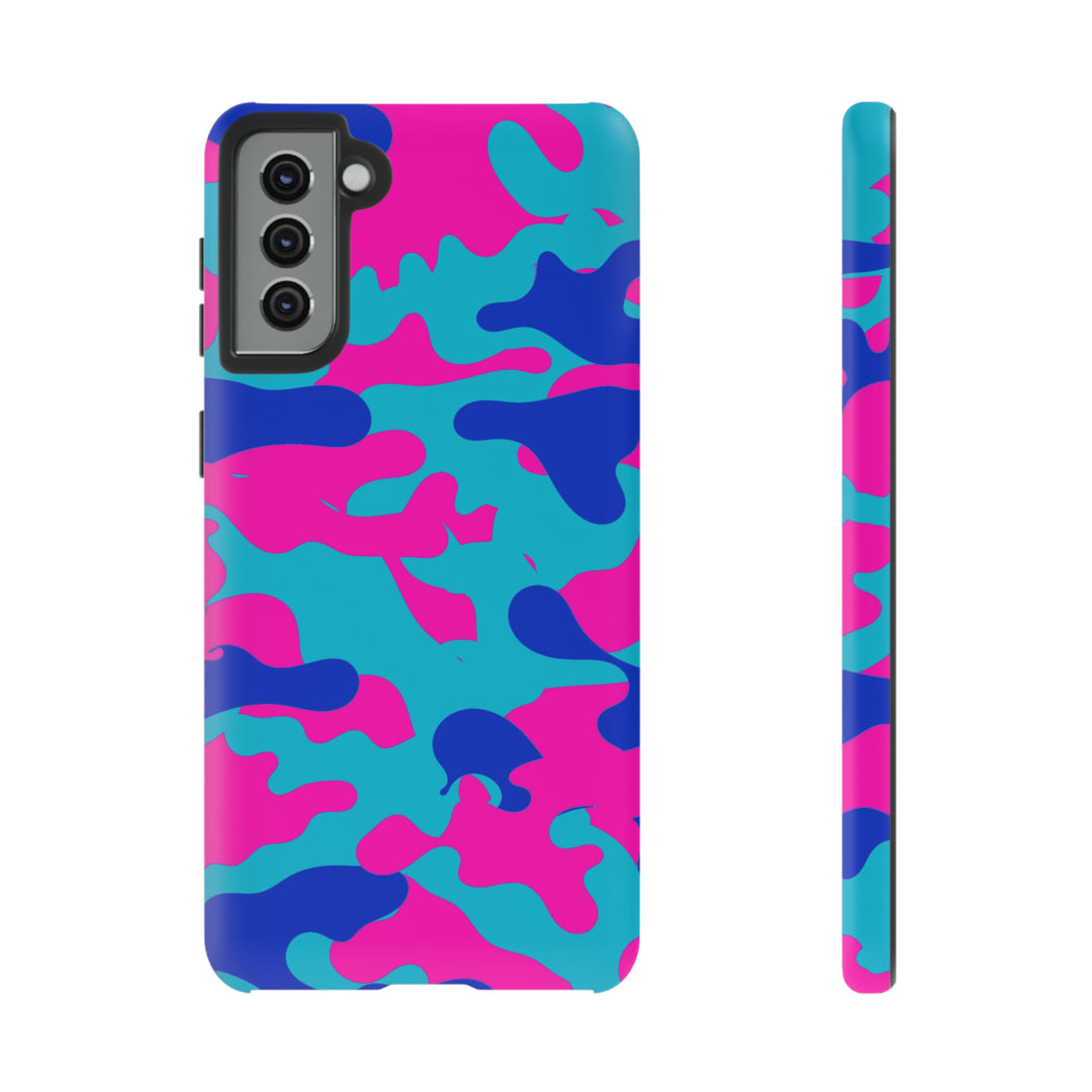 Cute Samsung Phone Case | Aesthetic Samsung Phone Case | Galaxy S23, S22, S21, S20 | Blue Pink Camouflage, Protective Phone Case - Studio40ParkLane