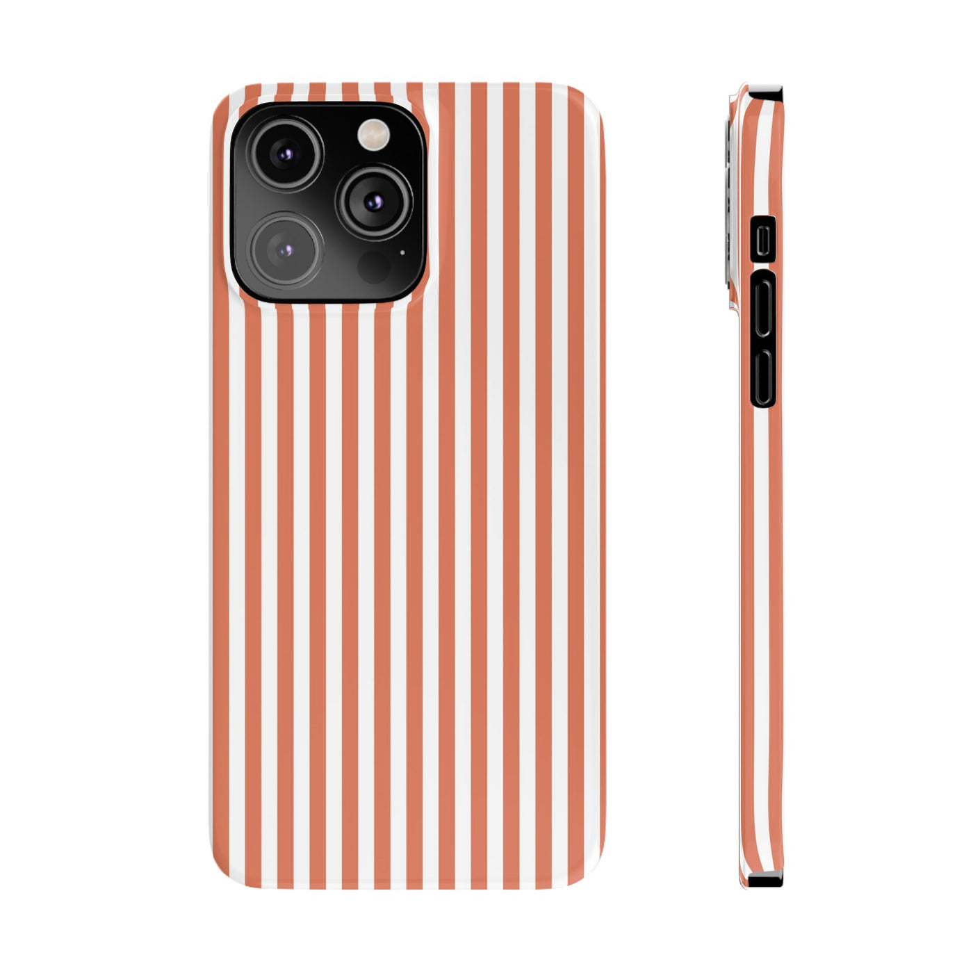Slim Red Winter Peach Striped Cute Phone Case for Iphone 16 - | iPhone 15 Pro Max Case | iPhone 14 Case 13 12 11 10 9 8 7 X XS Gift for Her
