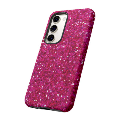 Faux Muted Pink Play on Glitter Effect Cute Phone Case, for IPhone 16 pro Max | Iphone 15, Iphone 14, IPhone 13 Case, 11 8 7, Samsung Galaxy S24, S23, S22, S21, 2 Layer Protection