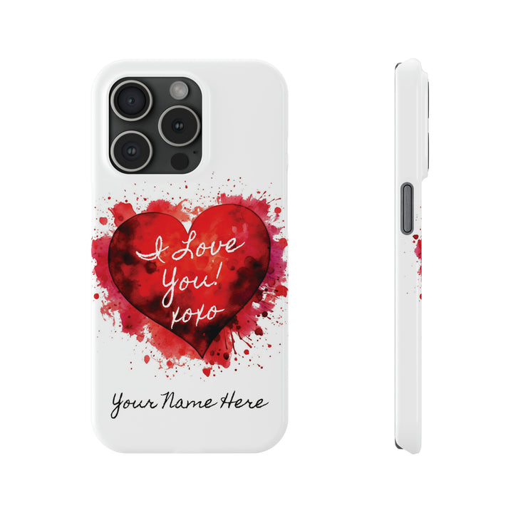 Slim Personalized Slim Cute iPhone Cases - | iPhone 15 Case | iPhone 15 Pro Max Case, Iphone 14 Case, Iphone 14 Pro Max, Iphone 13, Valentine Heart Love - Studio40ParkLane