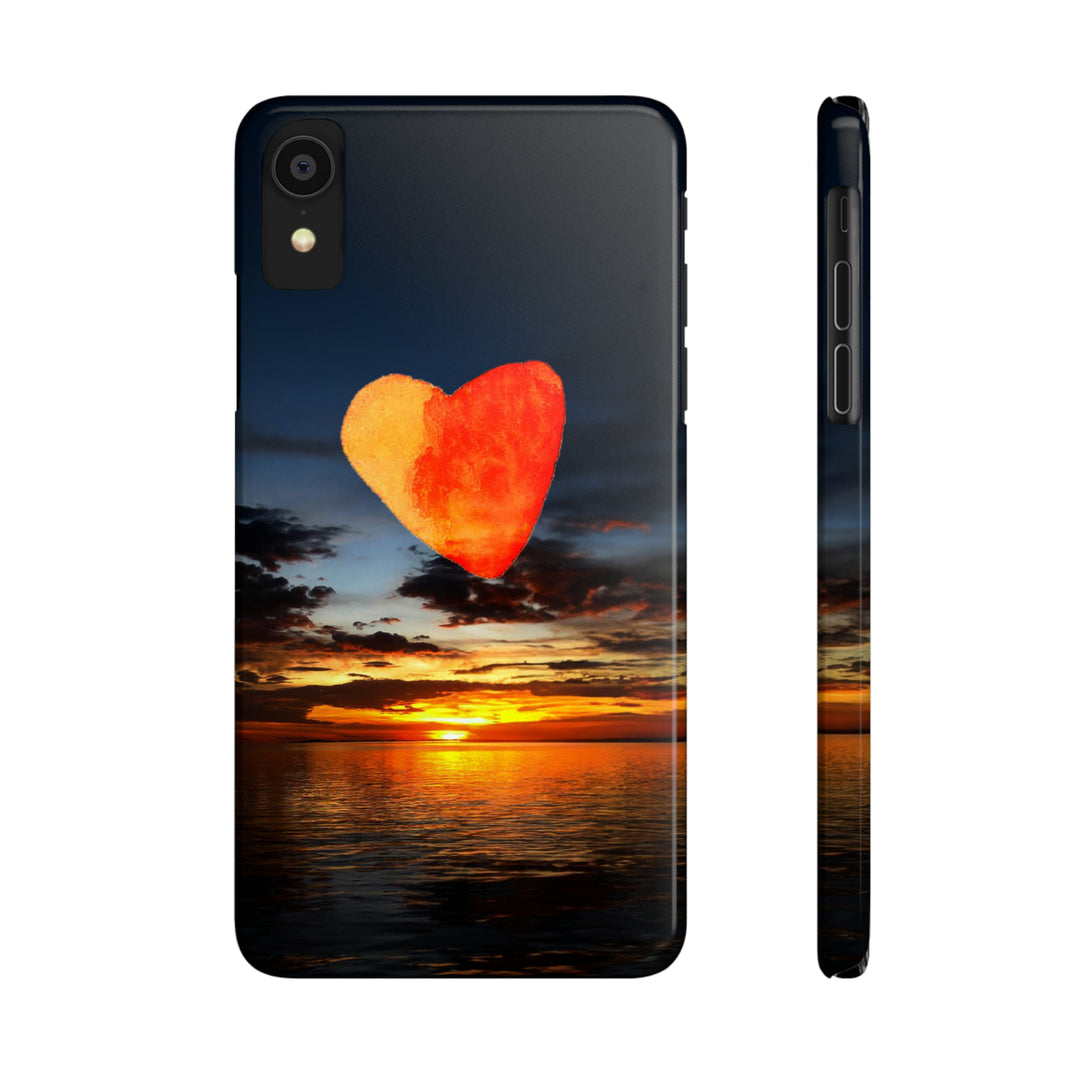 Slim Cute Phone Cases for Iphone - | iPhone 15 Case | iPhone 15 Pro Max Case, Iphone 14 Case, Iphone 14 Pro Max, Iphone 13, Rising Heart Sunset - Studio40ParkLane