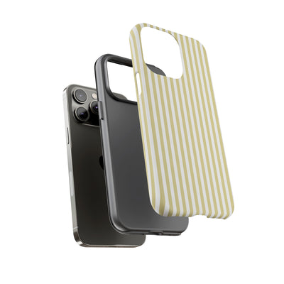 Tough Premium Soft Yellow Stripes Phone Case Gift for Her - For Apple iPhone 16 Pro Max 16e iPhone 15 Pro iPhone Iphone 14 Plus 13 Pro 12 SE XR - Studio40ParkLane