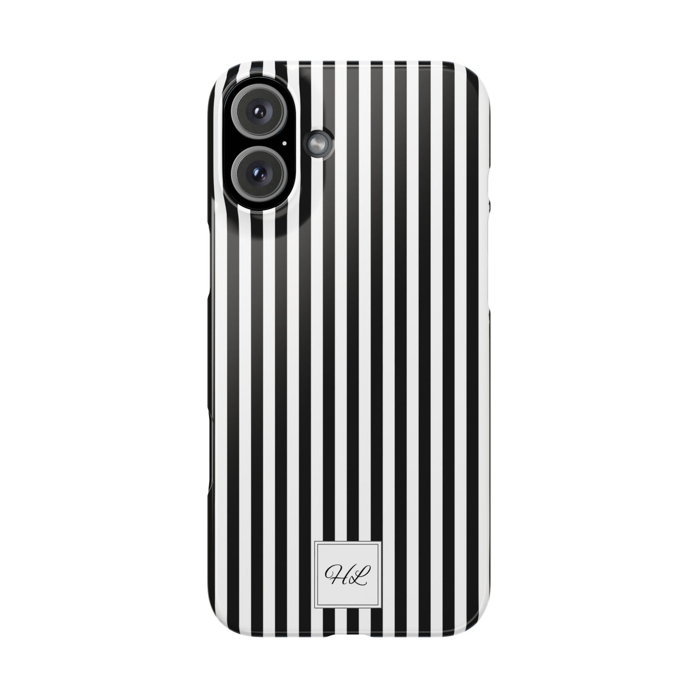 Slim Custom Personalized Black White Striped Phone Case for Iphone 16 - | iPhone 15 Pro Max Case | iPhone 14 Case Iphone 13 12 11 10 9 8 - Studio40ParkLane