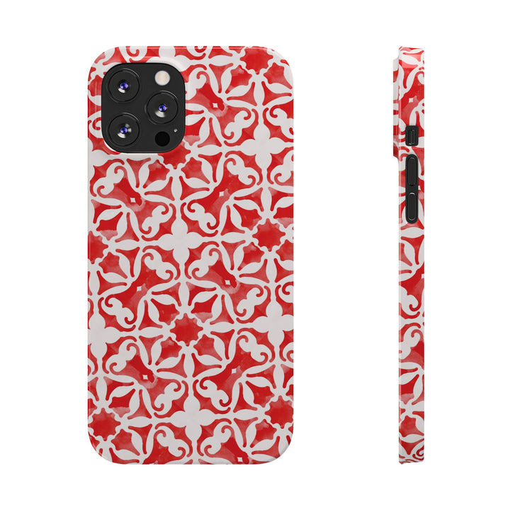 Slim Red Mosaic Gift for Her Cute Phone Cases for Iphone 16 Case | iPhone 15 Case | iPhone 15 Pro Max Case, Iphone 14, Iphone 14 Pro Max, Iphone 13, 12, 11, 10, 8,7 - Studio40ParkLane