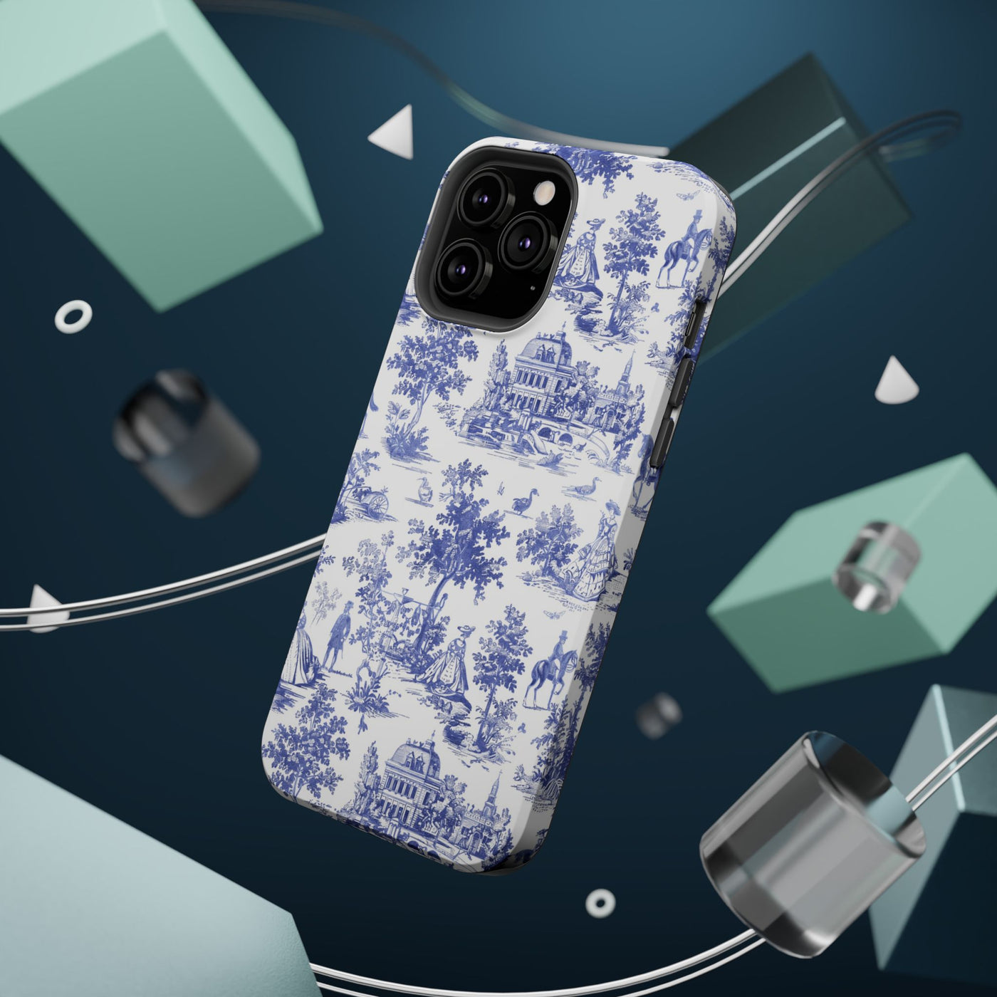 French Blue Toile Magsafe Cute Phone Case for Iphone Gift for Her,  | iPhone 15 Case | iPhone 15 Pro Max Case, Iphone 14, Iphone 14 Pro Max, Iphone 13, Iphone 16