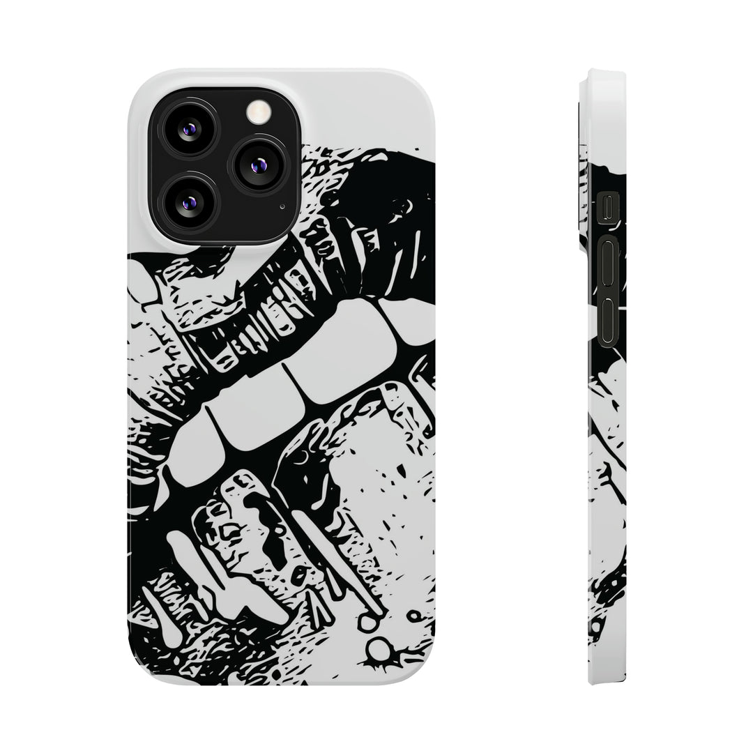 Slim Cute Phone Cases for Iphone - | iPhone 15 Case | iPhone 15 Pro Max Case, Iphone 14 Case, Iphone 14 Pro Max, Iphone 13, Smile Lips Black and White - Studio40ParkLane