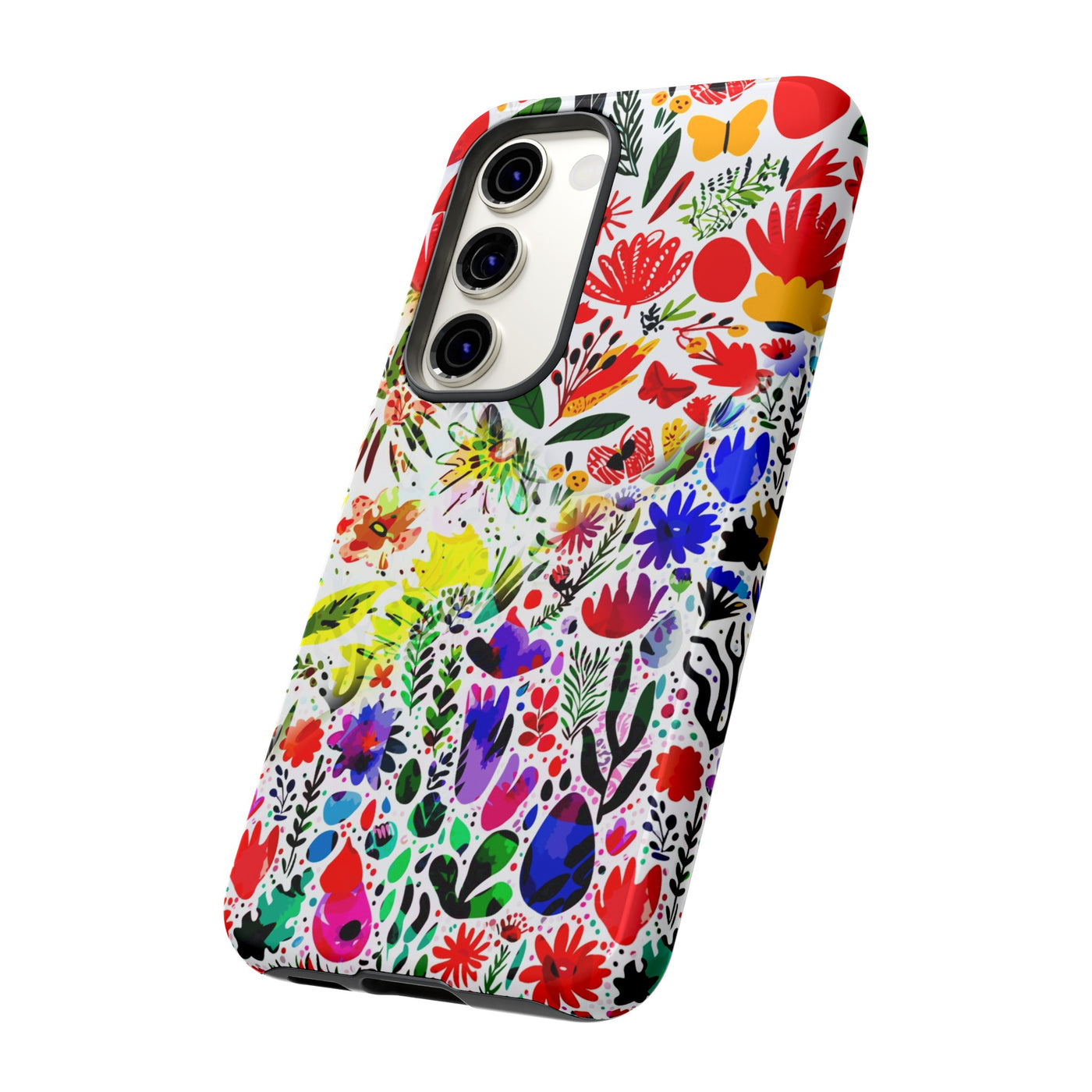 Impact Resistant, Colored Flowers, Cute Phone Cases for Samsung S24, S23, S22, S21, IPhone 15 pro Iphone 14 pro Iphone 13 IPhone 12 Iphone 11