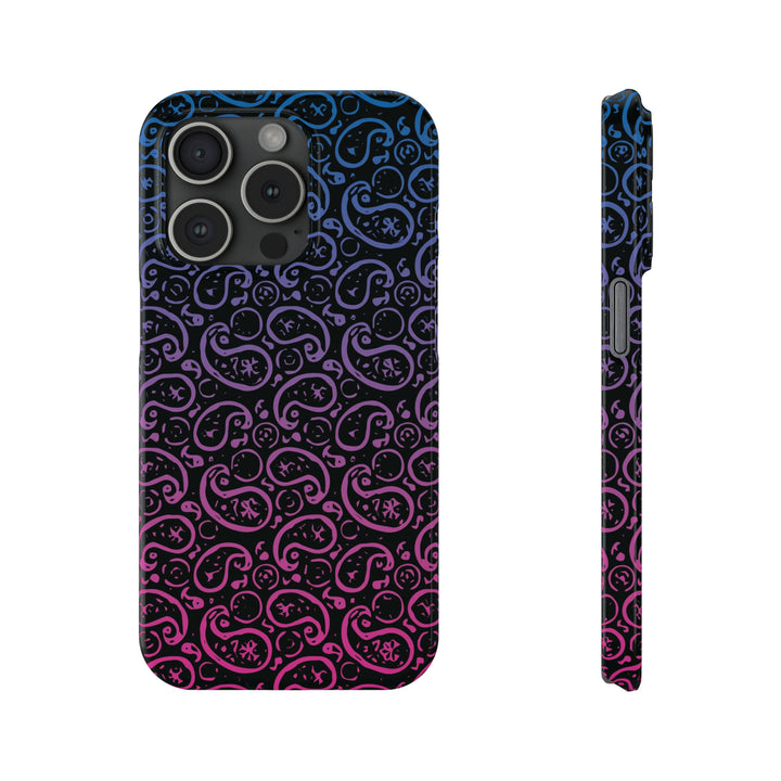 Slim Cute Phone Cases for Iphone - | iPhone 15 Case | iPhone 15 Pro Max Case, Iphone 14 Case, Iphone 14 Pro Max, Iphone 13, Paisley Blue Pink Black - Studio40ParkLane