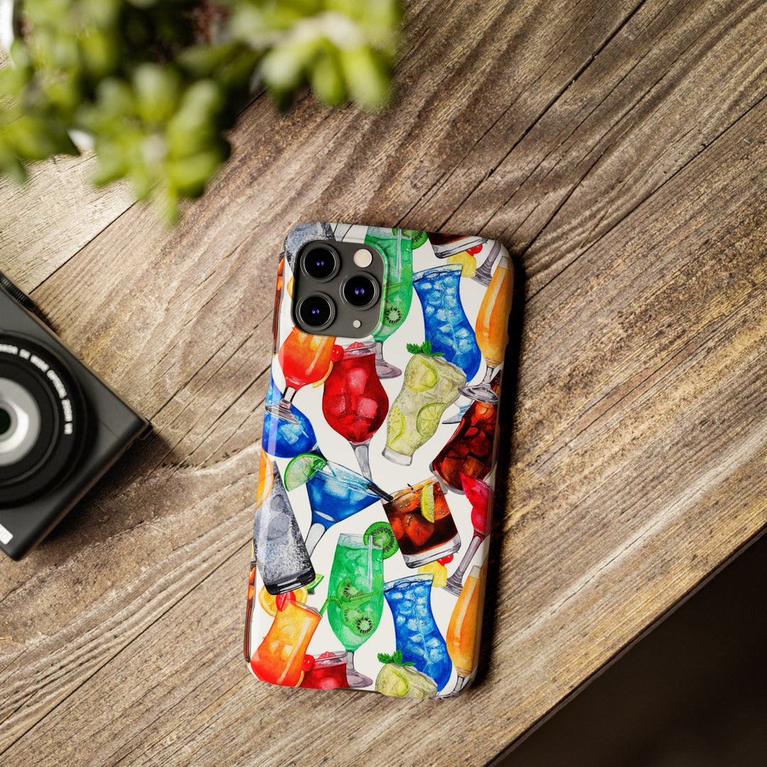Slim Cute Phone Cases for Iphone - | iPhone 15 Case | iPhone 15 Pro Max Case, Iphone 14 Case, Iphone 14 Pro Max, Iphone 13, Summer Fruit Cocktail - Studio40ParkLane