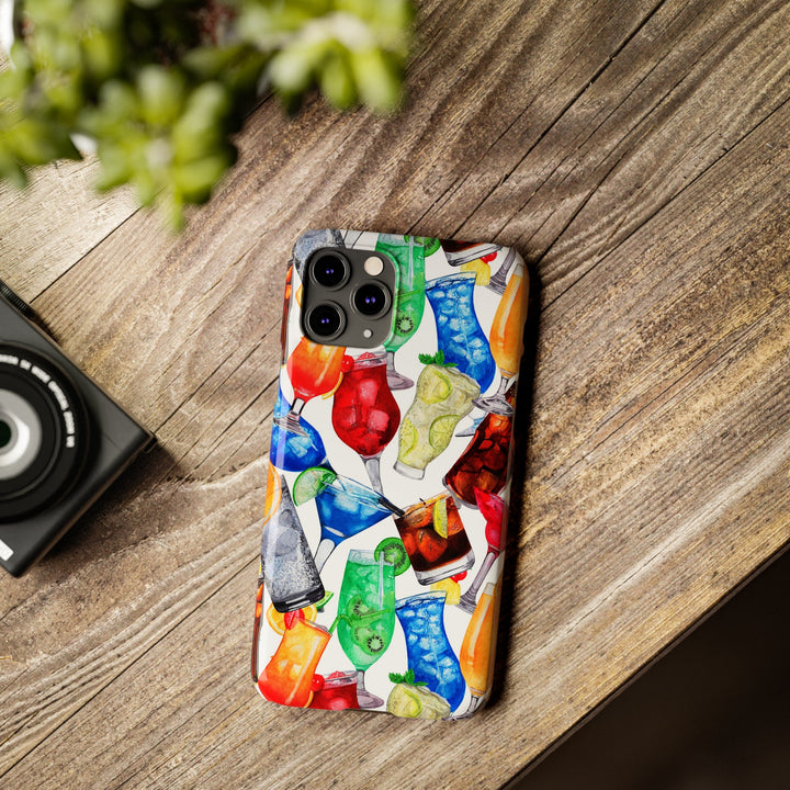 Slim Cute Phone Cases for Iphone - | iPhone 15 Case | iPhone 15 Pro Max Case, Iphone 14 Case, Iphone 14 Pro Max, Iphone 13, Summer Fruit Cocktail - Studio40ParkLane
