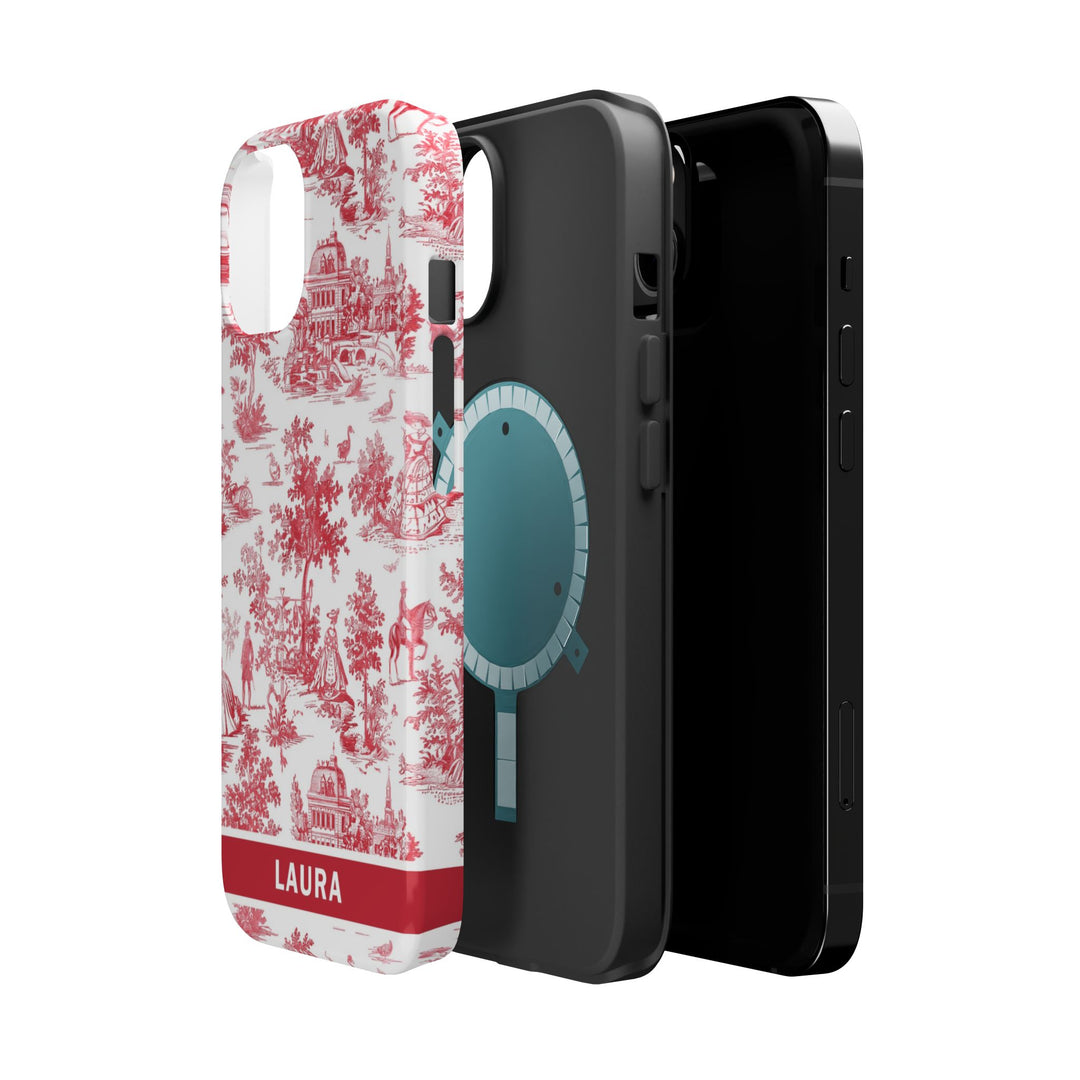 Magsafe French Toile Personalized Initial Custom Gift for Her Cute Phone Cases for Iphone 16 Pro Max | iPhone 15 Case | iPhone 15 Pro Max Case, Iphone 14, 13, 12, 11, 10, 8, 7 - Studio40ParkLane