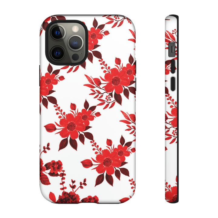 Cute IPhone Case | Red White Flowers, iPhone 15 Case | iPhone 15 Pro Case, Iphone 14 Case, Iphone 14 Pro Max Case, Protective Iphone Case - Studio40ParkLane