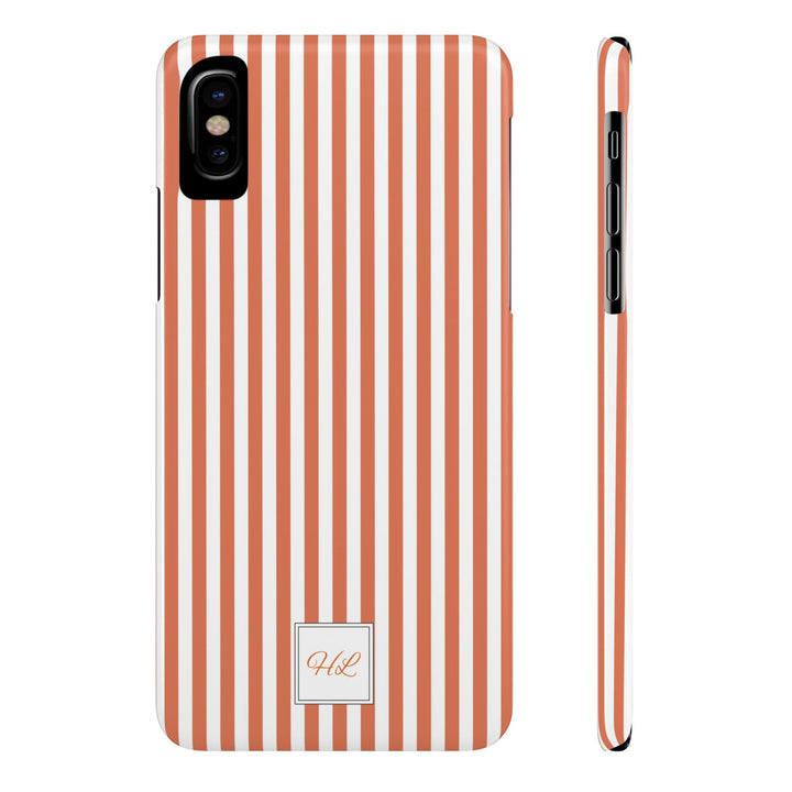 Slim Custom Personalized Winter Peach Striped Phone Case for Iphone 17 - | iPhone 16 Pro Max Case | iPhone 15 Case Iphone 14 13 12 11 10 9 8 - Studio40ParkLane