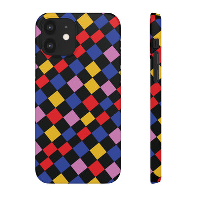 Colorful Checkerboard Cute Phone Case - Sleek Snap - for iPhone 16 15 14 13 12 11 Max Pro Plus Samsung Galaxy S24 S23 S22 S21 S20 Plus Ultra - Studio40ParkLane