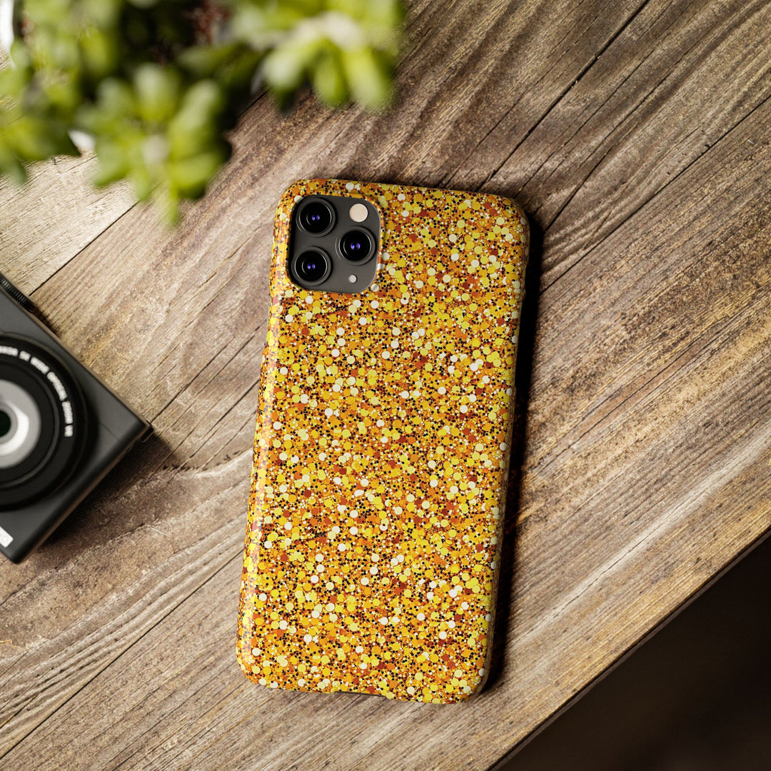 Slim Muted Gold Play on Faux Glitter Effect Cute Phone Cases for Iphone 16 Pro Max | iPhone 15 Case | iPhone 15 Pro Max Case, Iphone 14, Iphone 14 Pro Max, Iphone 13 12 11 8 7 - Studio40ParkLane