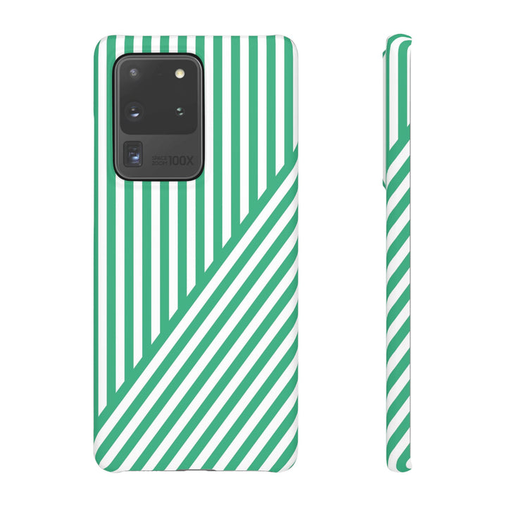 Aesthetic Emerald Stripes Cute Phone Case Sleek Snap - For iPhone 17 Pro Max iPhone 16 Pro iPhone 15 Iphone 14 Plus 13 Pro 12 11 10 Gift