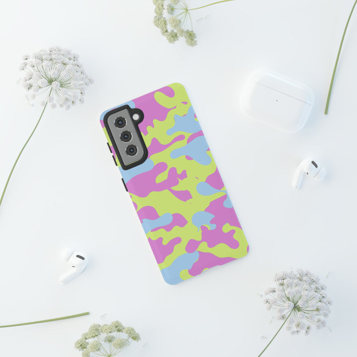 Cute Phone Case | Aesthetic Phone Cases| for Galaxy S23, S22, S21, S20 | Blue Pink Camouflage, Protective Phone Case - Studio40ParkLane