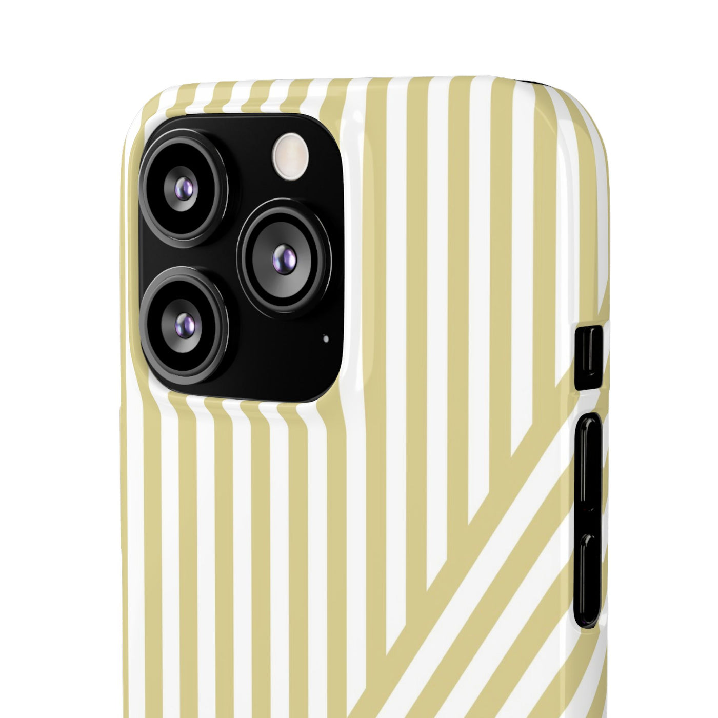 Aesthetic Yellow Beige Stripes Cute Phone Case Sleek Snap - For iPhone 17 Pro Max iPhone 16 Pro iPhone 15 Iphone 14 Plus 13 Pro 12 11 10 Gift