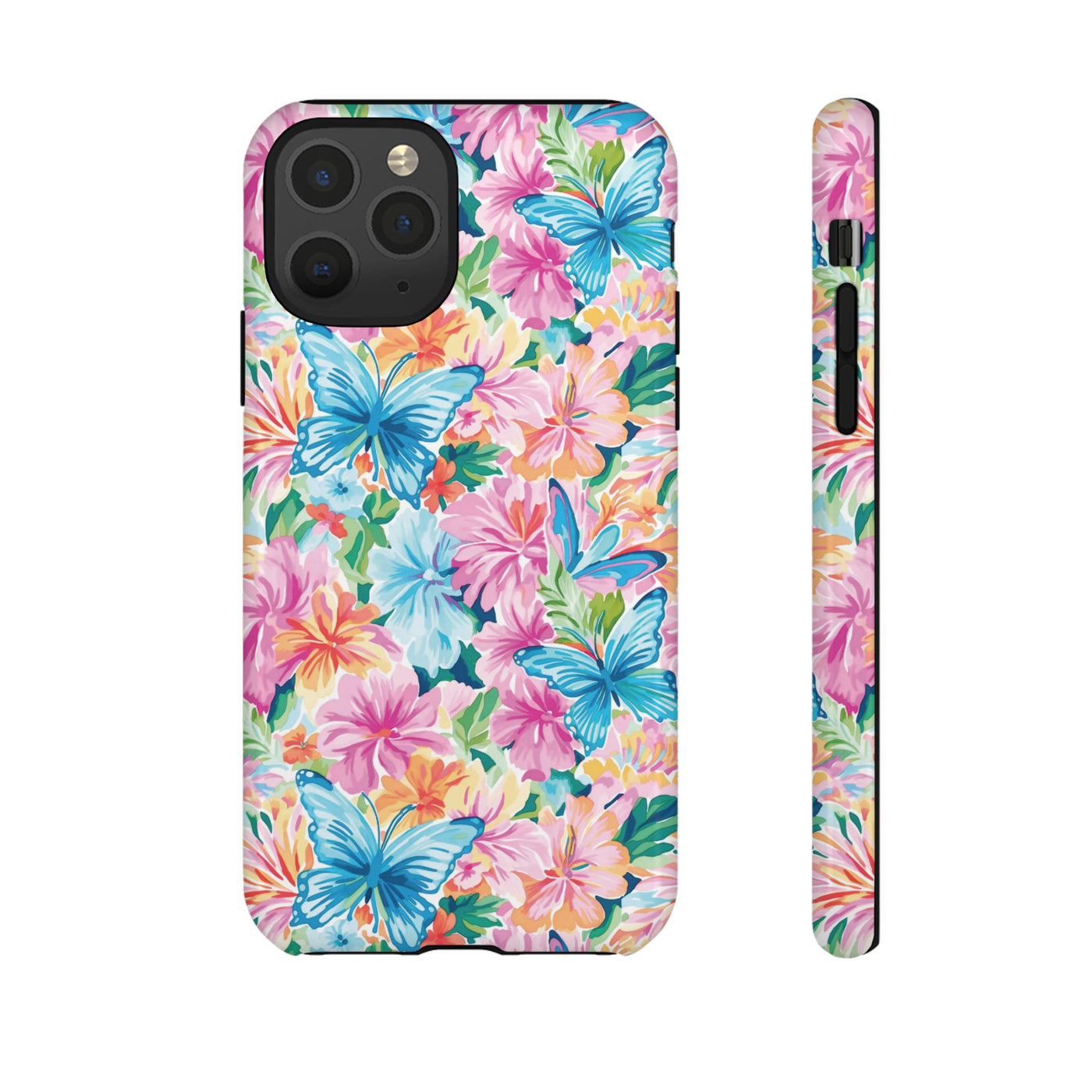 Premium Tough Butterflies Flowers Cute Phone Cases for Samsung S24, S23, S22, S21, S20, Plus and Ultra, Iphone 16 Pro Max,15, 14, 13, 12, 11, 10