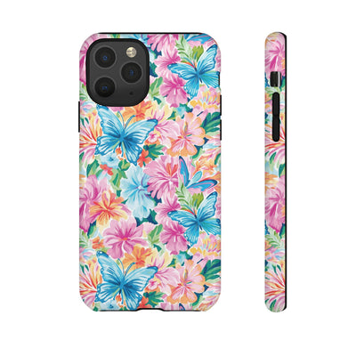Premium Tough Butterflies Flowers Cute Phone Cases for Samsung S24, S23, S22, S21, S20, Plus and Ultra, Iphone 16 Pro Max,15, 14, 13, 12, 11, 10