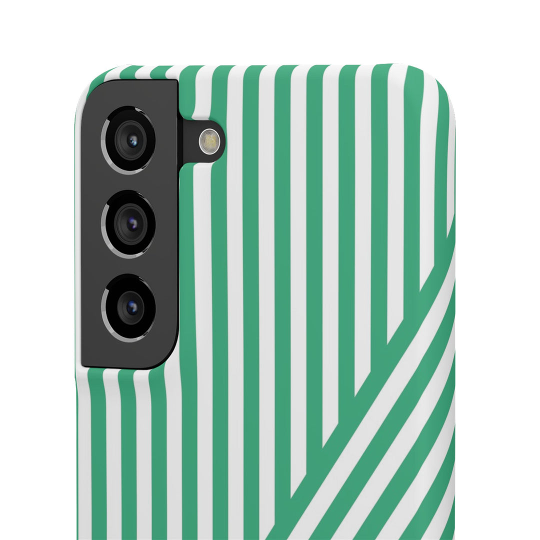 Aesthetic Emerald Stripes Cute Phone Case Sleek Snap - For iPhone 17 Pro Max iPhone 16 Pro iPhone 15 Iphone 14 Plus 13 Pro 12 11 10 Gift