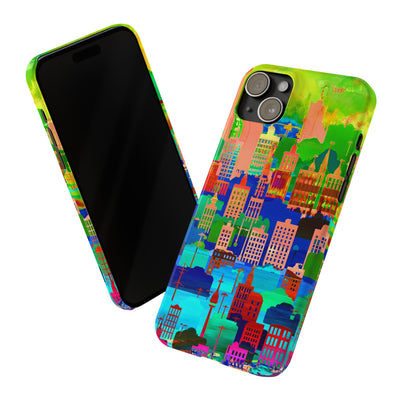 Slim Cute iPhone Cases - | iPhone 15 Case | iPhone 15 Pro Max Case, Iphone 14 Case, Iphone 14 Pro Max, Iphone 13, Summer City Skyline