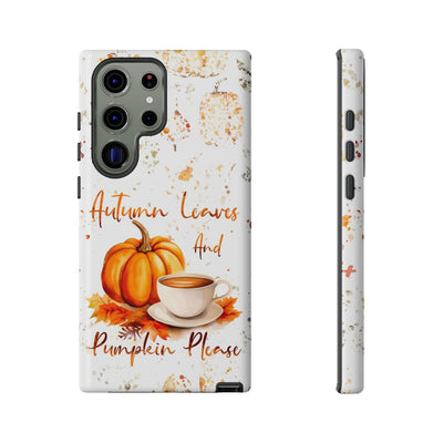 Impact Resistant, Fall Leaves Pumpkin Pie, Cute Phone Cases for Samsung S24, S23, S22, S21, IPhone 15 pro Iphone 14 pro Iphone 13 IPhone 12 Iphone 11