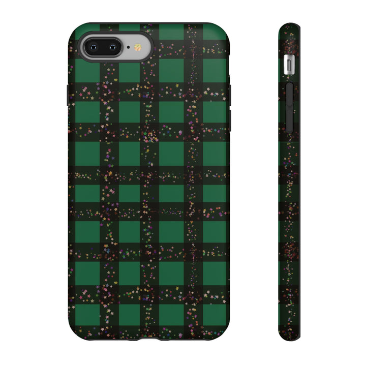 Cute IPhone Case | iPhone 15 Case | iPhone 15 Pro Max Case, Iphone 14 Case, Iphone 14 Pro Max Case IPhone Case for Art Lovers, Green Festive Plaid - Studio40ParkLane