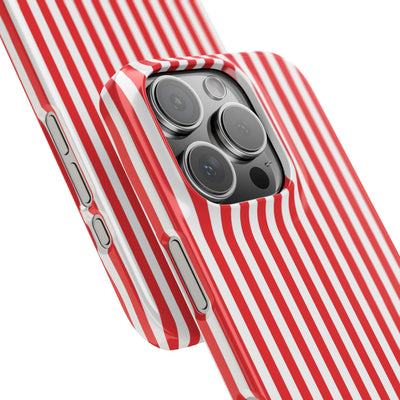 Slim Full Red Striped Cute Phone Case for Iphone 16 - | iPhone 15 Pro Max Case | iPhone 14 Case Iphone 13 12 11 10 9 8 7 XS X Gift for Her - Studio40ParkLane