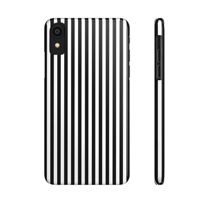 Slim Black White Striped Cute Phone Case for Iphone 16 - | iPhone 15 Pro Max Case | iPhone 14 Case Iphone 13 12 11 10 9 8 7 Gift for Her - Studio40ParkLane