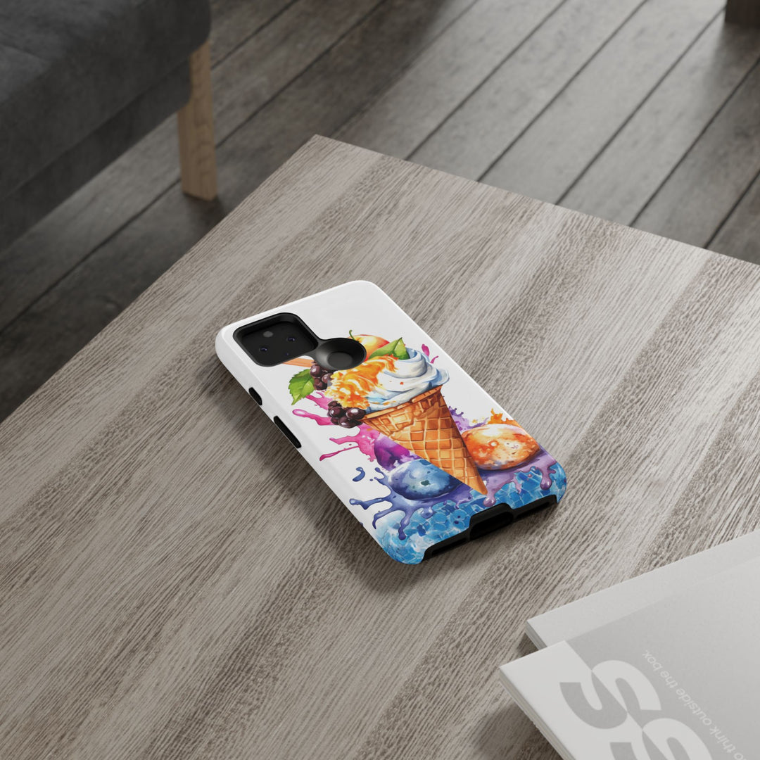 Impact Resistant, Summer Ice Cream Cone, Cute Phone Cases for Samsung S24, S23, S22, S21, IPhone 15 pro Iphone 14 pro Iphone 13 IPhone 12 Iphone 11 - Studio40ParkLane