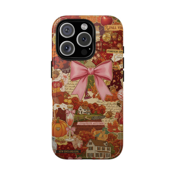 New England Fall Coquette Collage Tough Premium Phone Case - For iPhone 16 Pro Max iPhone 15 Pro iPhone Iphone 14 Plus 13 Pro 12 11 10 XR XS