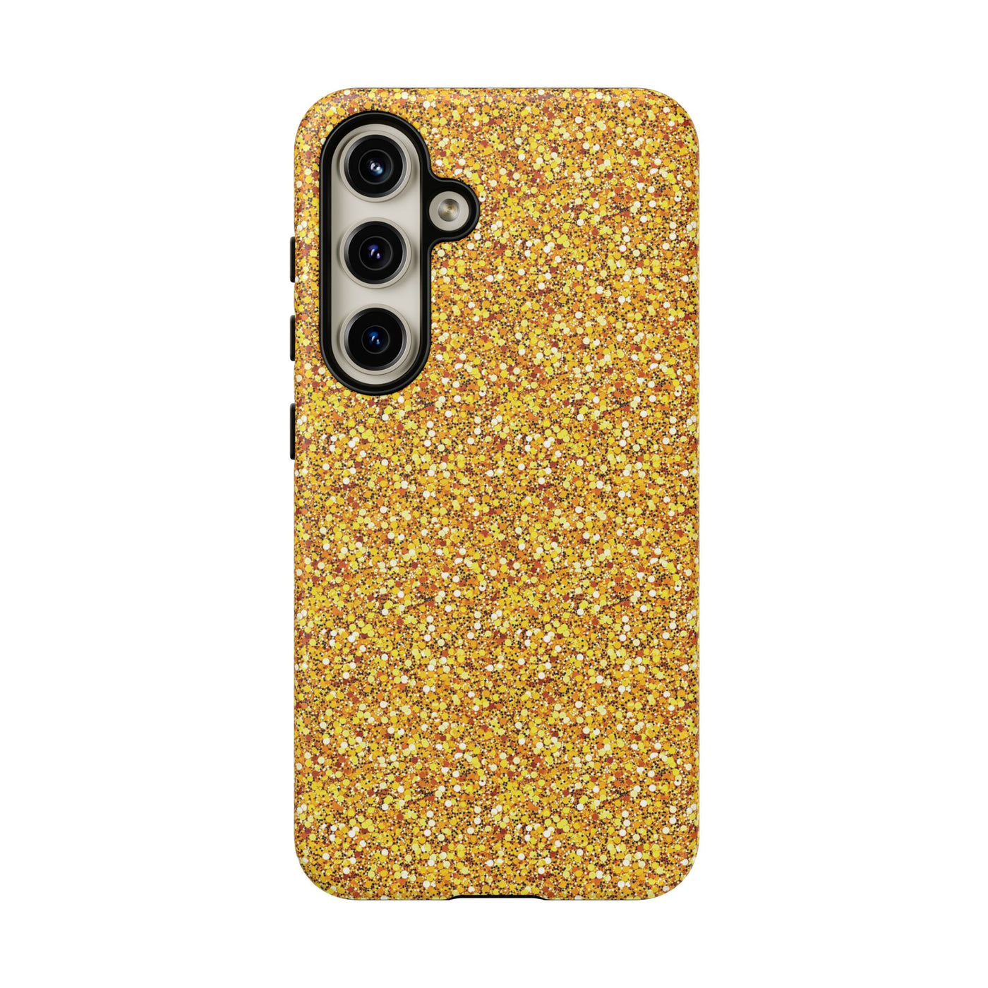 Chic Gold Faux Play on Glitter Effect Cute Phone Case, for IPhone 16 pro Max | Iphone 15, Iphone 14, IPhone 13 Case, 11 8 7, Samsung Galaxy S24, S23, S22, S21, 2 Layer Protection