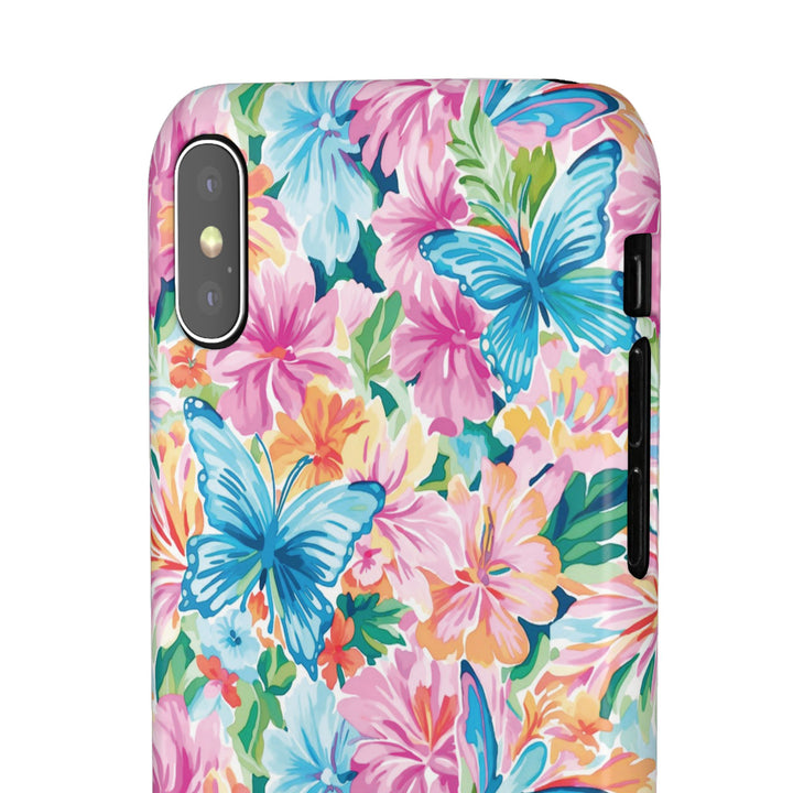 Sleek Snap Butterflies Flowers Cute Phone Case for iPhone 16 15 14 13 12 11 X Xs Max Xr Pro Plus Samsung Galaxy S24 S23 S22 S21 S20 Ultra